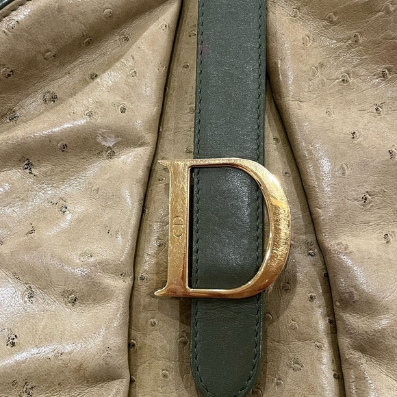 Christian Dior Rare Ostrich Saddle Green Bowler Bag - Picture 10 of 16